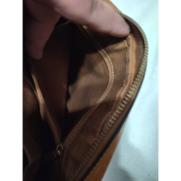Fossil Vintage Brown Leather Folding Flap Saddle Bag Purse Crossbody - Picture 10 of 10